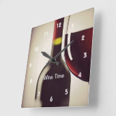 Bouteille de vin et verre Design Horloge murale (Angle)