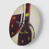 Bouteille de vin et verre Design Horloge murale (Angle)