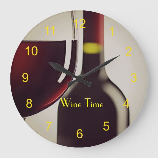 Bouteille de vin et verre Design Horloge murale (Recto)