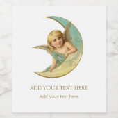 BOUTEILLE DE VIN ÉTIQUETTE : ANGE VICTORIEN ET LUN (Étiquettes simples)