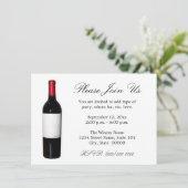Bouteille de vin (Étiquette blanc) Invitations (Debout devant)