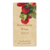 Bouteille de vin fraise étiquette (Devant)