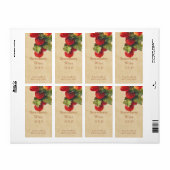 Bouteille de vin fraise étiquette (Feuille entière)