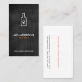 BOUTEILLE DE VIN LOGO sur Carte de visite EN BOIS  (Devant / Derrière)