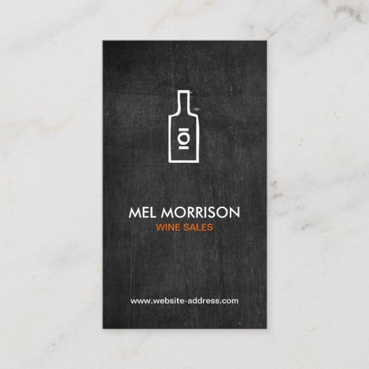 BOUTEILLE DE VIN LOGO sur Carte de visite EN BOIS  (Devant)