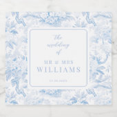 Bouteille de vin mariage blanc bleu étiquette (Étiquettes simples)