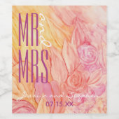 Bouteille de vin mariage Étiquette Fleurs fraîches (Étiquettes simples)