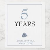 Bouteille de vin mariage Étiquette Hydrangea Dusty (Étiquettes simples)