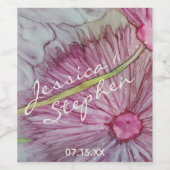 Bouteille de vin mariage Étiquette Turquois et lav (Étiquettes simples)