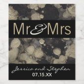 Bouteille de vin mariage Étiquettes tons noir et o (Étiquettes simples)