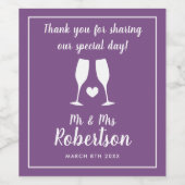 Bouteille de vin mariage personnalisé étiquette po (Étiquettes simples)