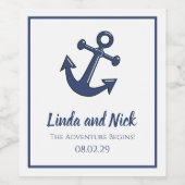 Bouteille de vin nautique Étiquettes L'aventure co (Étiquettes simples)