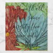 Bouteille de vin Pâques Étiquette Belles fleurs (Étiquettes simples)