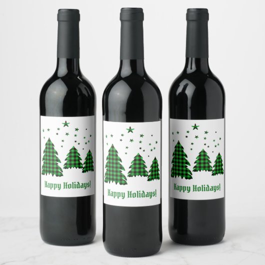 Bouteille de vin Plaid Buffalo Vert Étiquettes cad (Bouteilles)