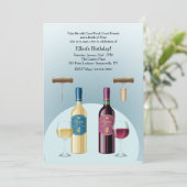 Bouteille de vin rouge et blanc Invitation (Debout devant)