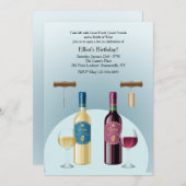 Bouteille de vin rouge et blanc Invitation (Devant / Derrière)