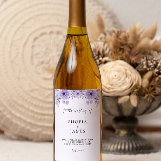 Bouteille de vin violet étiquette Modèle
