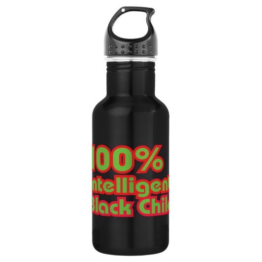 Bouteille D'eau 100% Enfant noir intelligent (Devant)
