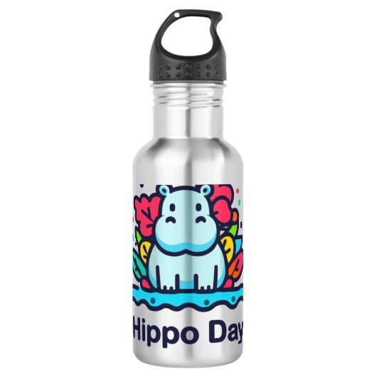 Bouteille D'eau 15 février Journée de l'hippo (Devant)