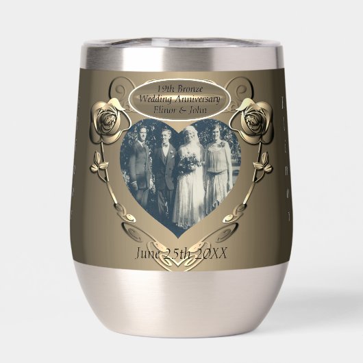 Bouteille d'eau 19ème/8ème Mariage de bronze Anniv (Arrière)