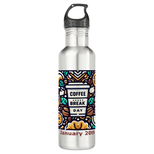 Bouteille D'eau 20 janvier - Journée de pause café (Devant)