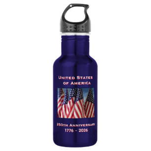 Bouteille D'eau 250e anniversaire USA Patriotic American Flags
