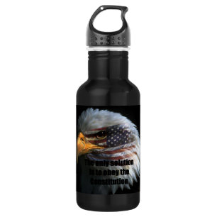 Bouteille D'eau 32oz avec visage d'aigle américain avec