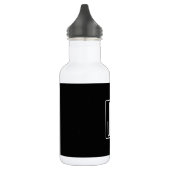 Bouteille D'eau 3 Initiales Monogramme | Noir et blanc (ou couleur (Gauche)