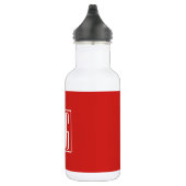 Bouteille D'eau 3 Initiales Monogramme | Rouge & Blanc (ou couleur (Droite)