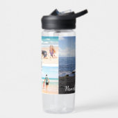 Bouteille D'eau 4 Photo Collage Monogramme Punalu'u Beach Hawaii (Gauche)