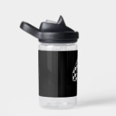 Bouteille D'eau 4e anniversaire À damiers numéro 4 Voiture Racing (Arrière Complet)