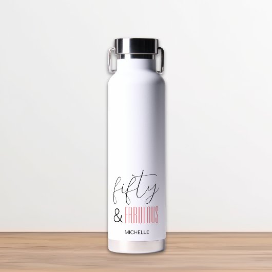 Bouteille D'eau 50 et fabuleux 50e anniversaire Script moderne per