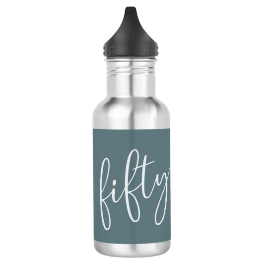 Bouteille D'eau 50 et fabuleux script moderne gris (Gauche)