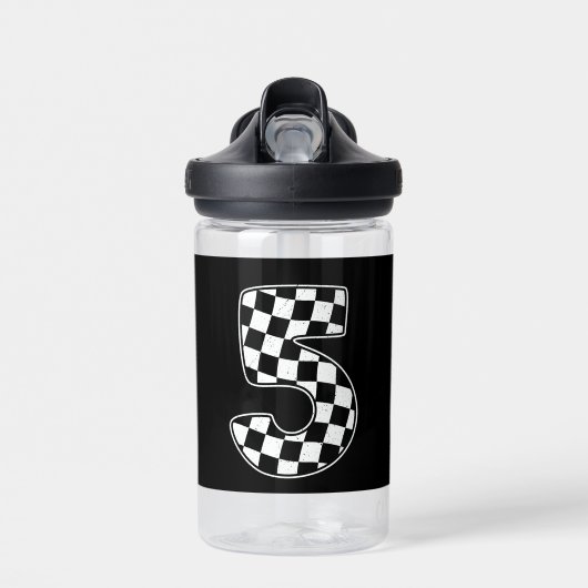 Bouteille D'eau 5e anniversaire À damiers numéro 5 de course autom (Avant)