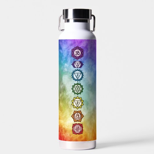 Bouteille D'eau 7 Chakra mantra arc en ciel fumée (Avant)