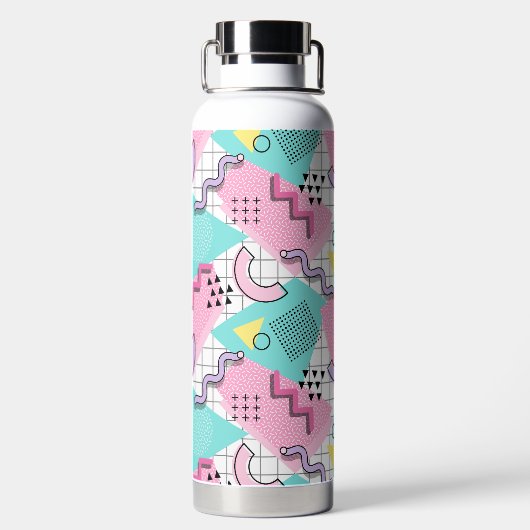 Bouteille D'eau 80's Memphis Active rose Turquoise (Plage)