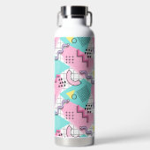 Bouteille D'eau 80's Memphis Active rose Turquoise (Avant)