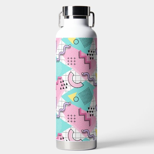 Bouteille D'eau 80's Memphis Active rose Turquoise (Avant)