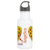 Bouteille d'eau à cœur de tournesol (Devant)
