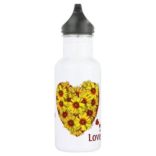 Bouteille d'eau à cœur de tournesol (Droite)