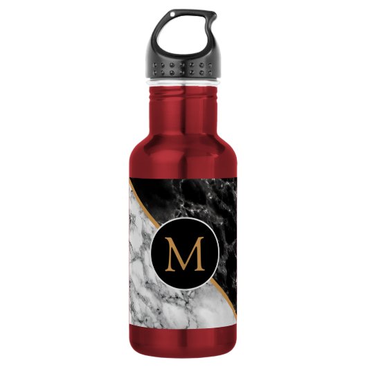 Bouteille d'eau à design de marbre avec lettre per (Devant)