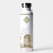 Bouteille d'eau à monogramme de jardin floral (Gauche)