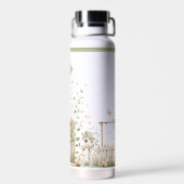 Bouteille d'eau à monogramme de jardin floral (Arrière)