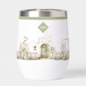 Bouteille d'eau à monogramme de jardin floral (Arrière)