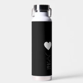 Bouteille d'eau à monogramme en forme de cœur avec (Avant)