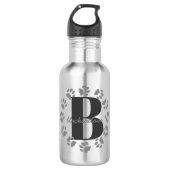 Bouteille d'eau à monogramme gras Empreintes de pa (Devant)