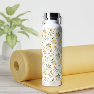 Bouteille d'eau à motif de citron de campagne fran