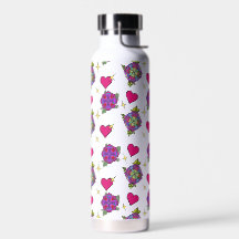 Bouteille d'eau à motif floral