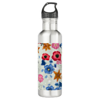 Bouteille d'eau à motifs floraux