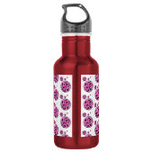 Bouteille d'eau à pois léopard rose chaud noir (Dos)